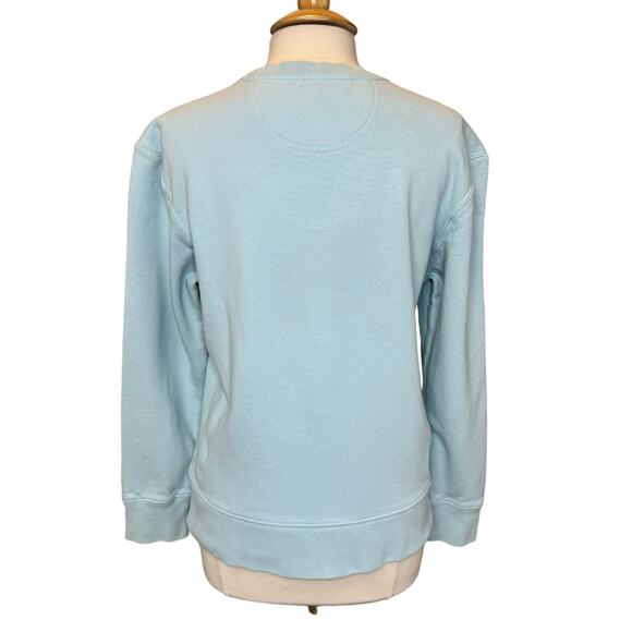 Life is Good Crewneck Graphic Sweatshirt Sz M Blue Daisy Flip-Flop Fleece Cotton - Picture 7 of 10